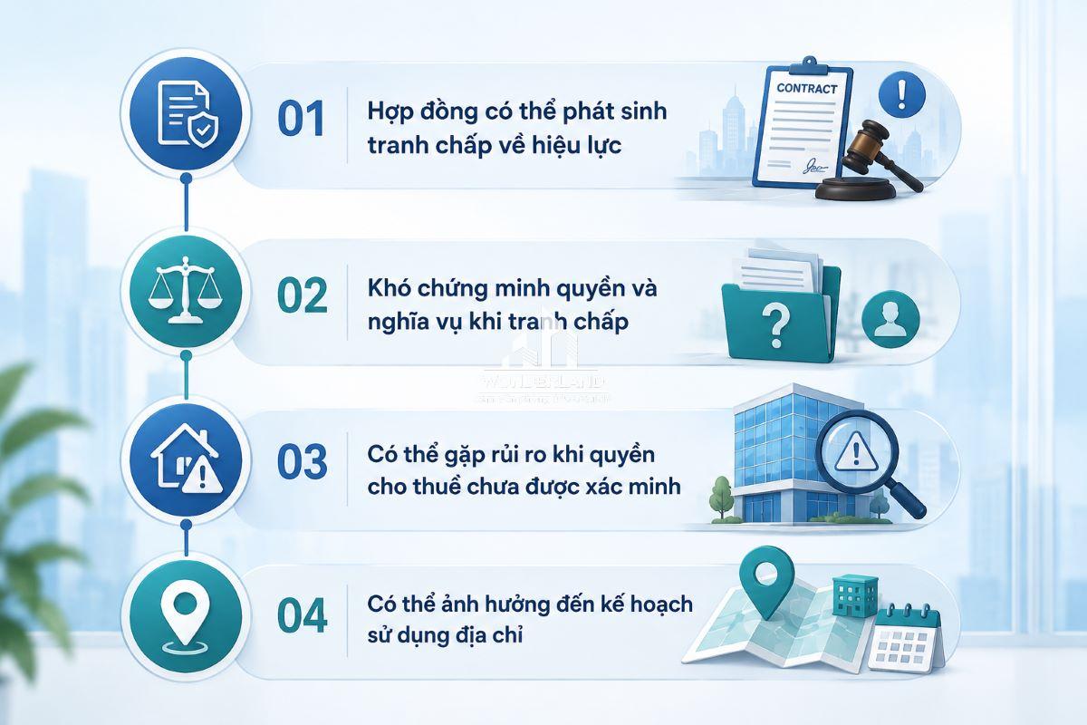 Những rủi ro gặp phải khi không công chứng hợp đồng thuê văn phòng